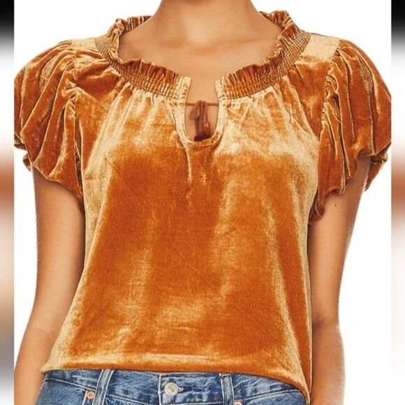 Free People Tops - Free People Terese Velvet Top – Pumpkin Pie